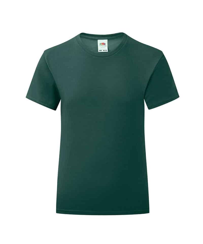 T-shirt-bambina-Fruit-of-the-Loom-slim-fit-con-etichetta-staccabile-FR610250-verde-bottiglia