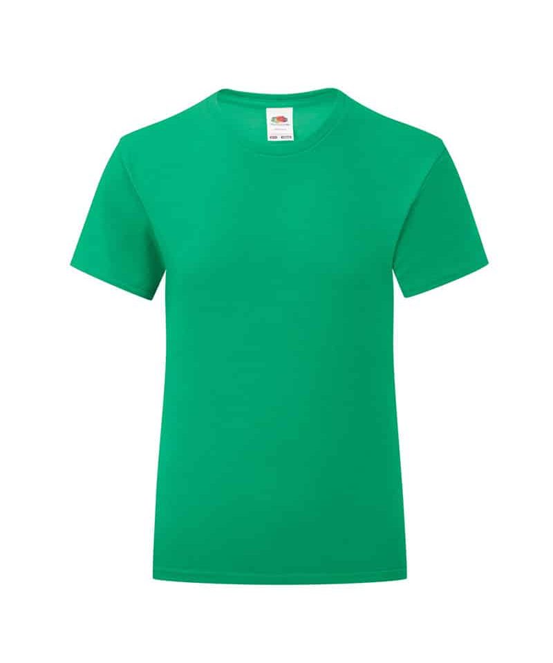 T-shirt-bambina-Fruit-of-the-Loom-slim-fit-con-etichetta-staccabile-FR610250-verde-prato