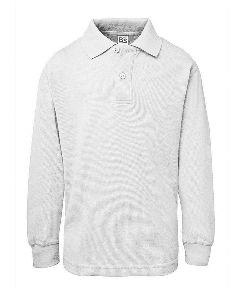 Polo bambino a manica lunga Black Spider BSK210 8 Polo bambino a manica lunga Black Spider BSK210 bianco