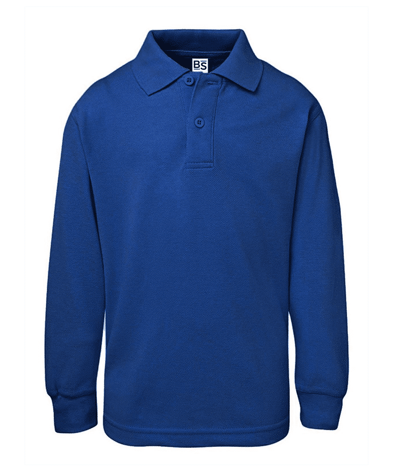 Polo bambino a manica lunga Black Spider BSK210 10 Polo bambino a manica lunga Black Spider BSK210 blu royal