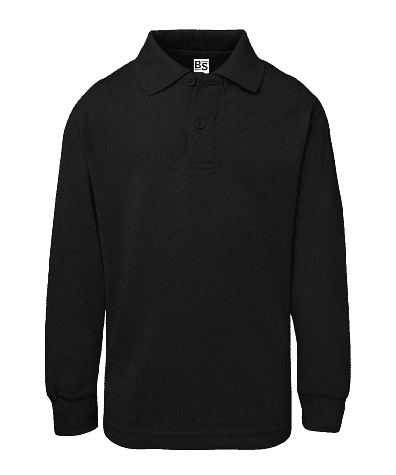 Polo bambino a manica lunga Black Spider BSK210 11 Polo bambino a manica lunga Black Spider BSK210 nero