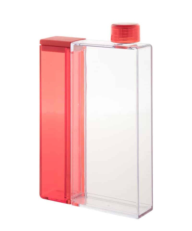 Borraccia-rettangolare-piatta-in-plastica-trasparente-AN800396-ROSSA