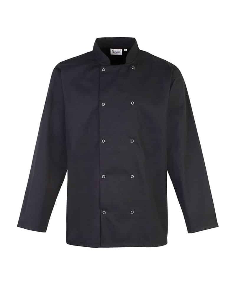 Giacca-cuoco-con-bottoni-a-pressione-Premier-PR665-nero
