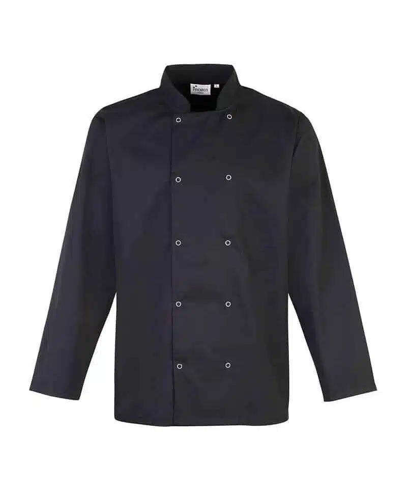 Giacca-cuoco-con-bottoni-a-pressione-Premier-PR665-nero