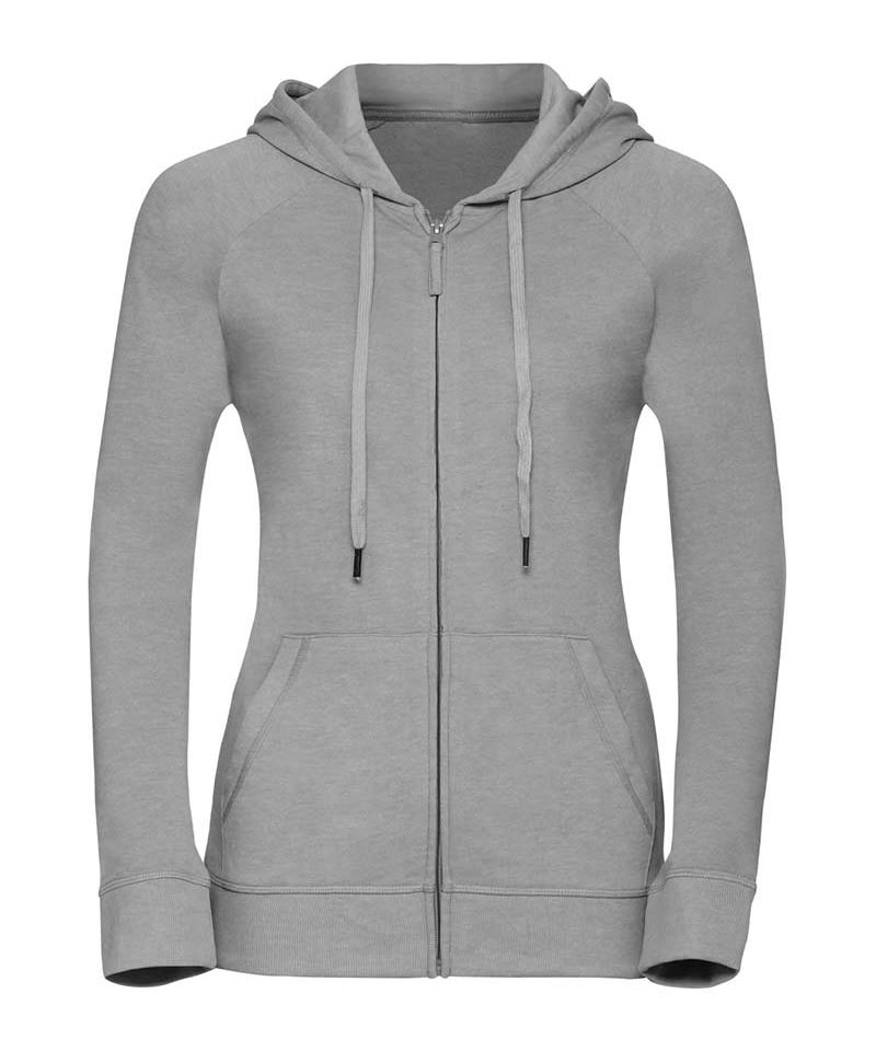 Felpa Donna con cerniera cappuccio foderato con cordoncino piatto tasca a marsupio Russell JE284F 15 Felpa-Donna-con-cerniera-cappuccio-foderato-con-cordoncino-piatto-tasca-a-marsupio-Russell-JE284F-grigio-argento