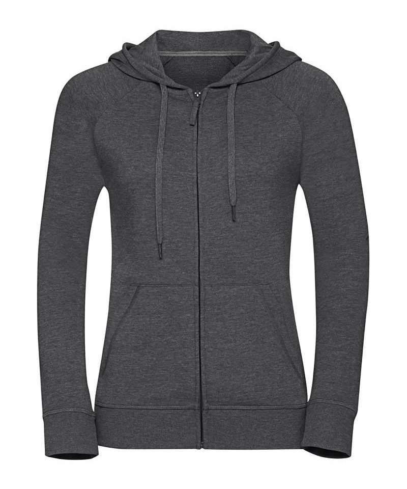 Felpa Donna con cerniera cappuccio foderato con cordoncino piatto tasca a marsupio Russell JE284F 14 Felpa-Donna-con-cerniera-cappuccio-foderato-con-cordoncino-piatto-tasca-a-marsupio-Russell-JE284F-grigio-medio