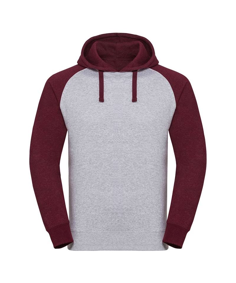 Felpa Uomo con cappuccio bicolore Russell JE269M 4 Felpa-Uomo-con-cappuccio-bicolore-Russell-JE269M-grigio-bordeaux