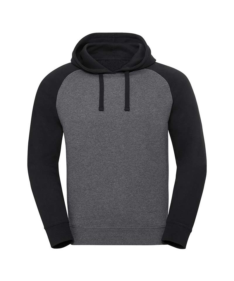 Felpa Uomo con cappuccio bicolore Russell JE269M 3 Felpa-Uomo-con-cappuccio-bicolore-Russell-JE269M-grigio-nero