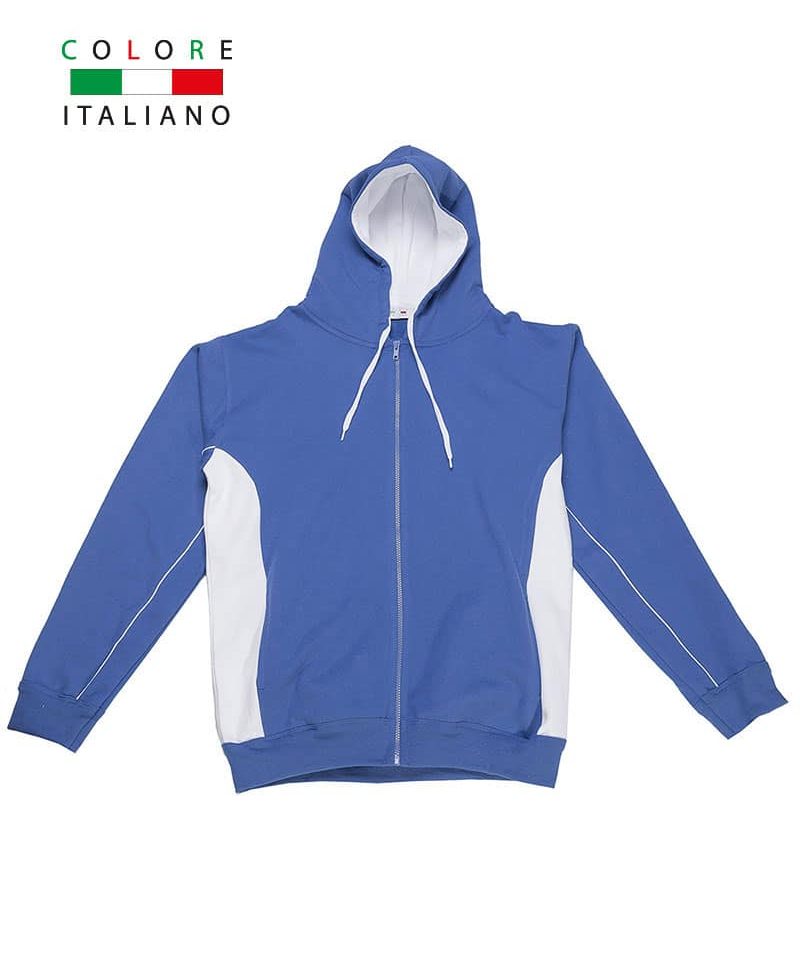 Felpa bicolore con cappuccio Colore Italiano MI801 7 Felpa-bicolore-con-cappuccio-Colore-Italiano-MI801-blu-bianco