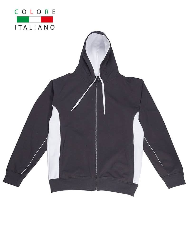 Felpa bicolore con cappuccio Colore Italiano MI801 8 Felpa-bicolore-con-cappuccio-Colore-Italiano-MI801-nero-bianco