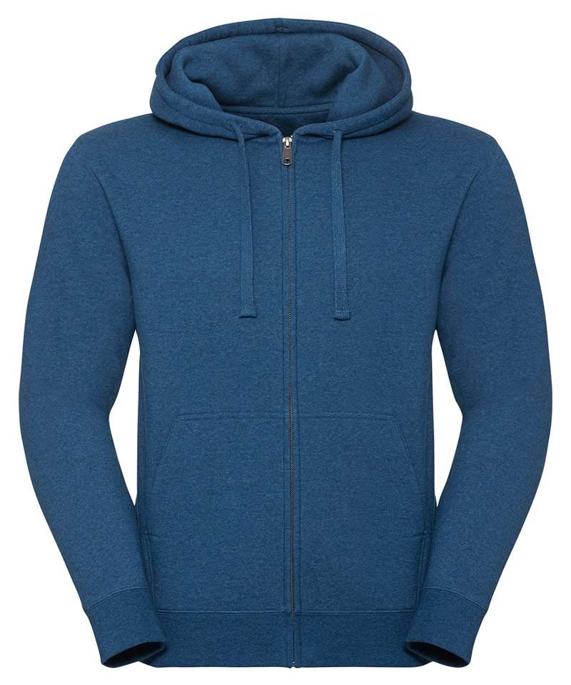 Felpa uomo con zip e cappuccio tasca a marsupio Russell JE263M 2 Felpa-da-uomo-con-zip-e-cappuccio--tasca-a-marsupio-zip-intera-in-metallo-Russell-JE263M-azzurro-oceano