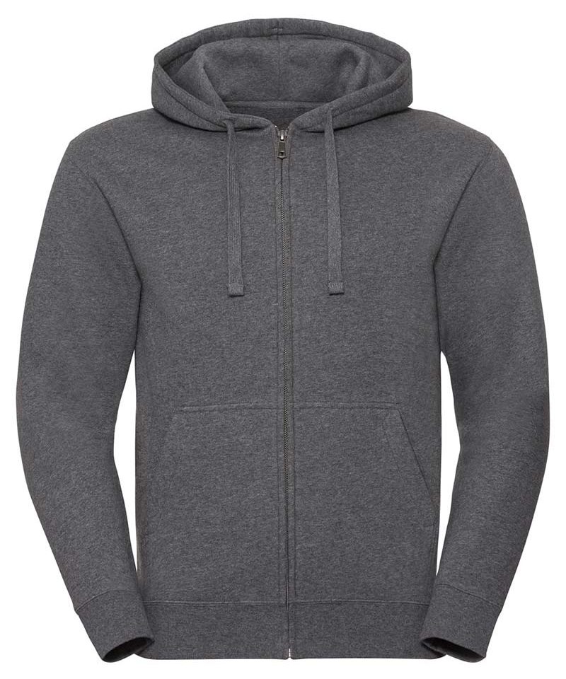 Felpa uomo con zip e cappuccio tasca a marsupio Russell JE263M 5 Felpa-da-uomo-con-zip-e-cappuccio--tasca-a-marsupio-zip-intera-in-metallo-Russell-JE263M-grigia-carbone