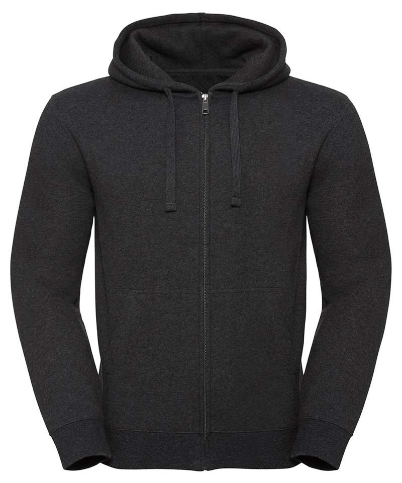 Felpa uomo con zip e cappuccio tasca a marsupio Russell JE263M 4 Felpa-da-uomo-con-zip-e-cappuccio--tasca-a-marsupio-zip-intera-in-metallo-Russell-JE263M-grigia-scura