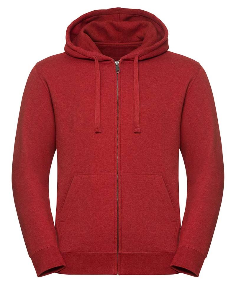 Felpa uomo con zip e cappuccio tasca a marsupio Russell JE263M 3 Felpa-da-uomo-con-zip-e-cappuccio--tasca-a-marsupio-zip-intera-in-metallo-Russell-JE263M-rossa