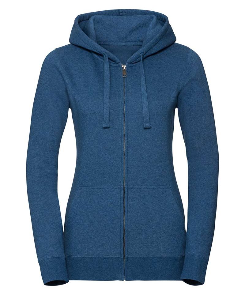 Felpa--donna-con-zip-cappuccio-russell-JE263F-azzurro-oceano