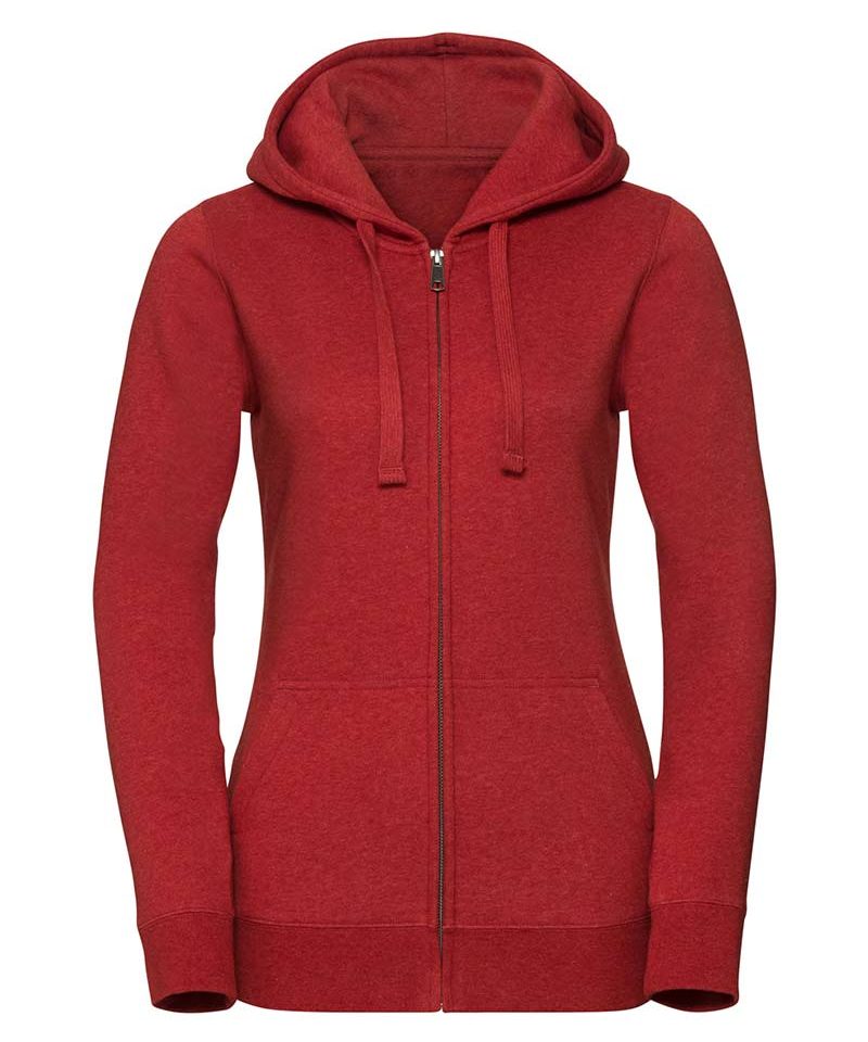 Felpa--donna-con-zip-cappuccio-russell-JE263F-rosso