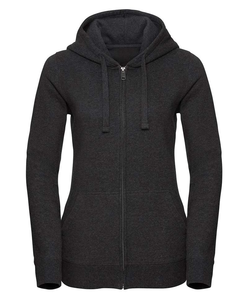 Felpa--donna-con-zip-cappuccio-russell-JE263F-scuro-grigio