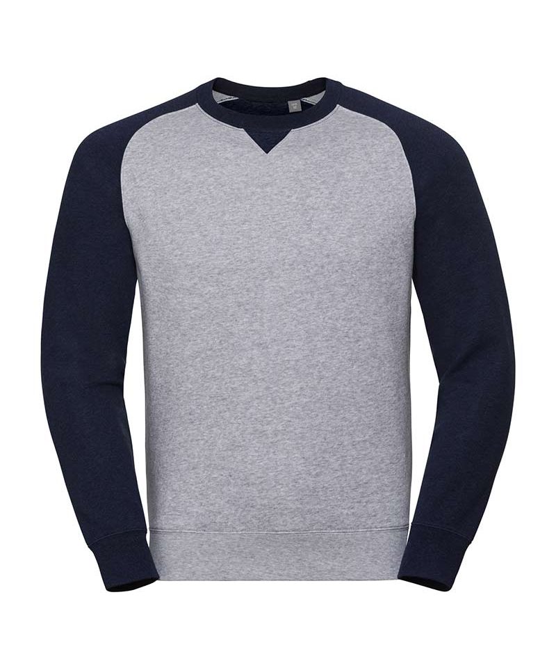 Felpa-uomo-doppio-colore-con-maniche-raglan-Russell-JE264M-grigio-blu