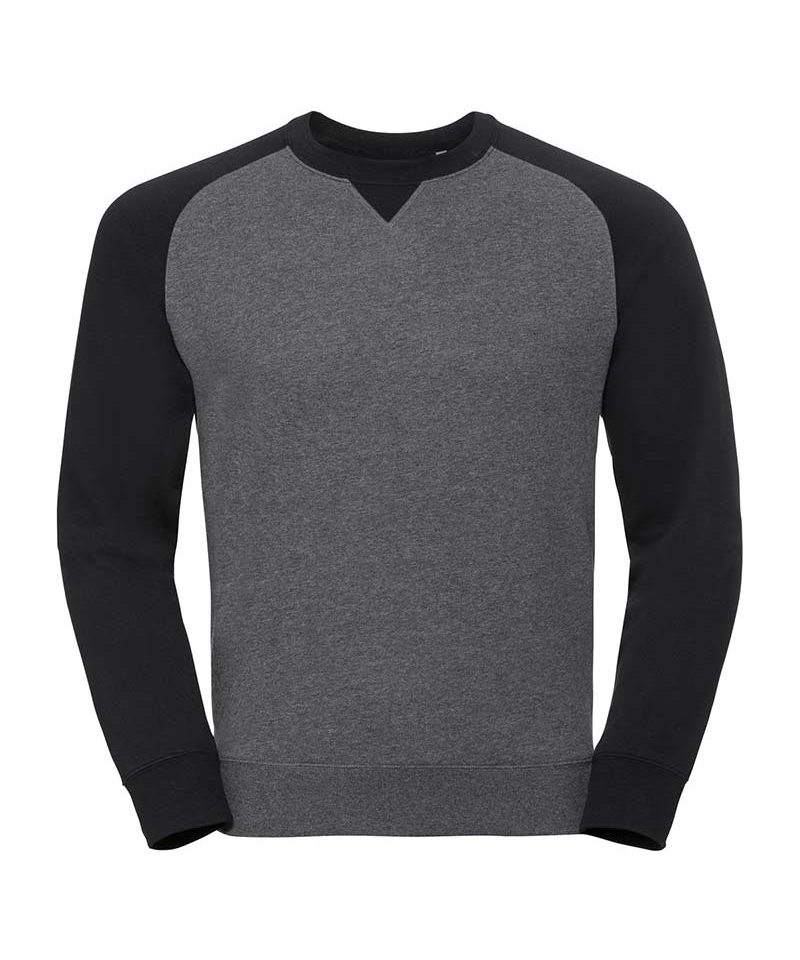 Felpa-uomo-doppio-colore-con-maniche-raglan-Russell-JE264M-grigio-nero