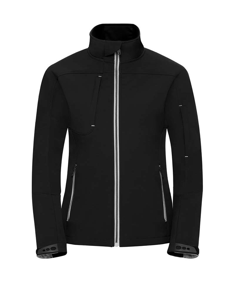 Giacca Donna con zip elevata permeabilità tasche con cerniera nascosta sul torace e sulla manica Russell JE410F 4 Giacca-Donna-con--zip-levata-permeabilità-tasche-con-cerniera-nascosta-sul-torace-e-sulla-manica-Russell-JE410F-nero