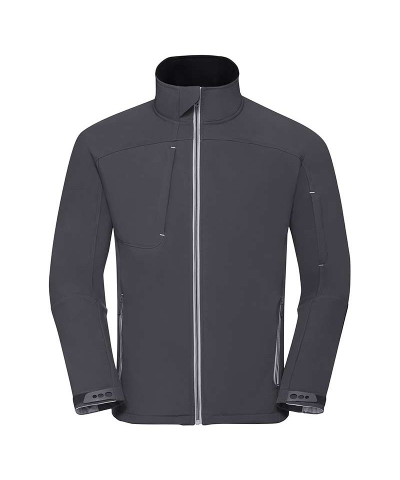 Giacca Uomo con zip elevata permeabilità tasche con cerniera nascosta sul torace e sulla manica Russell JE410M 7 Giacca-Uomo-con--zip-levata-permeabilità-tasche-con-cerniera-nascosta-sul-torace-e-sulla-manica-Russell-JE410M-grigio-medio