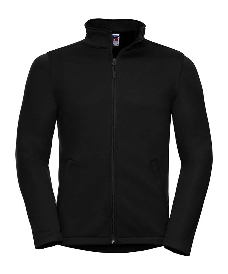 Giacca-doppio-strato-traspirante-resistente-a-vento-e-acqua-con-zip-russell-je040m-nero