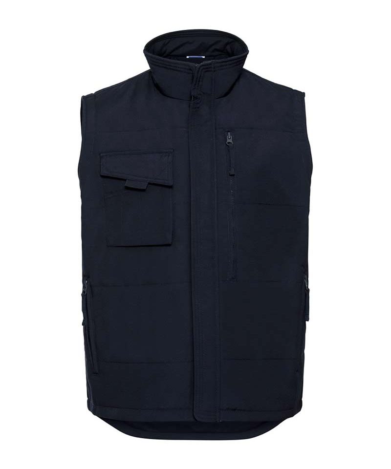 Gilet-Uomo-resistente-caldo-imbottito-varie-tasche-pratiche-con-cerniera-Russell-je014m-nero