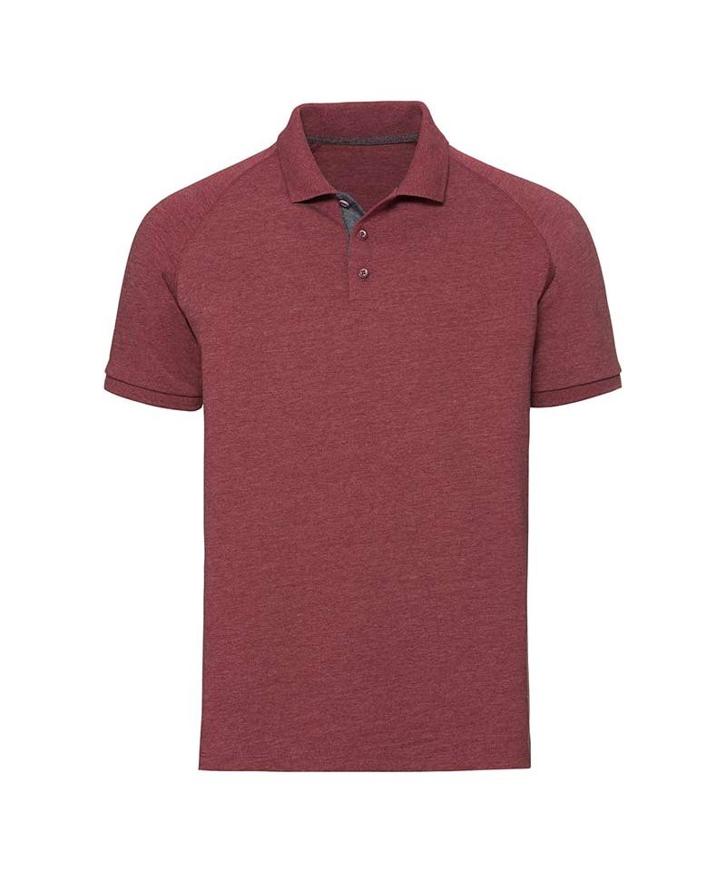 Polo-uom-cuciture-abbottonatura-in-denim-cuciture-laterali-Russell-JE565M-rosso-mattone
