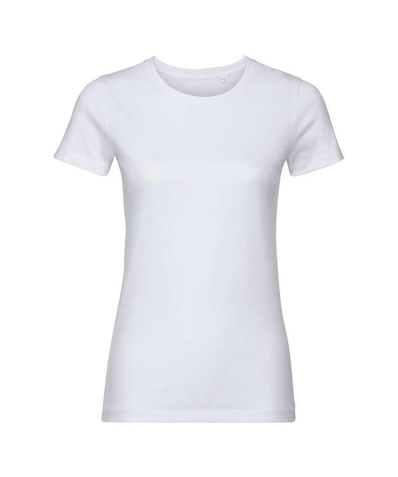 T-shirt-Donna-con-nastro-spalla-cotone-russell-je108f-bianca