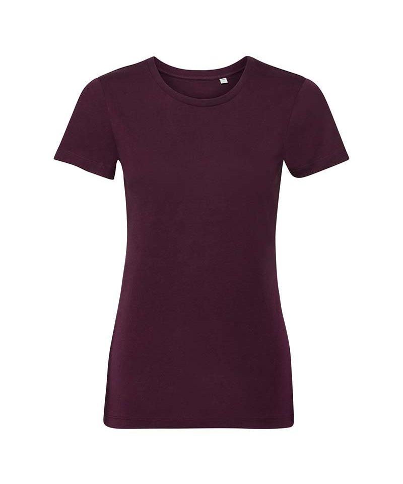 T-shirt Donna in cotone organico Russell JE108F 18 T-shirt-Donna-con-nastro-spalla-cotone-russell-je108f-bordeaux