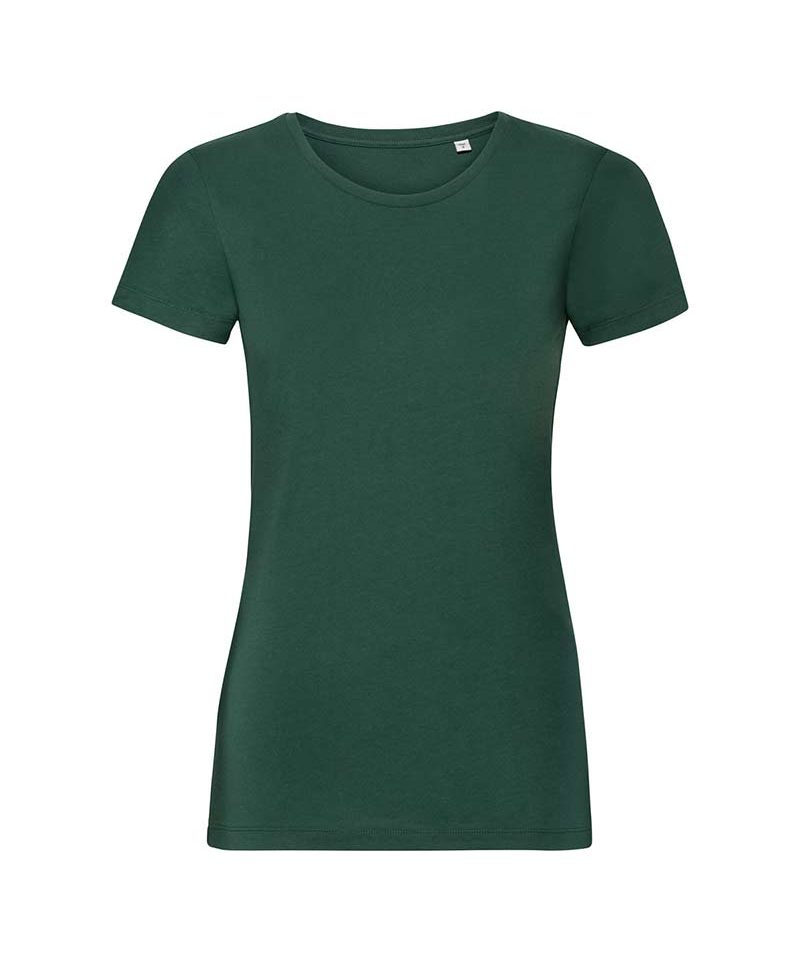 T-shirt-Donna-con-nastro-spalla-cotone-russell-je108f-verde-bottiglia