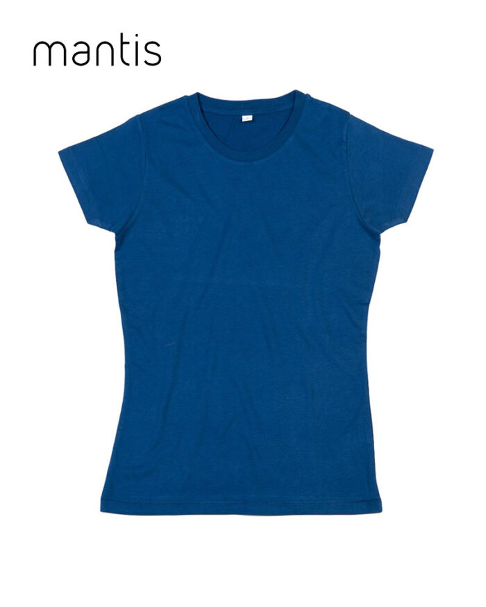 T-shirt-Donna-cotone-maniche-corte-Mantis-mam69-blu-navy