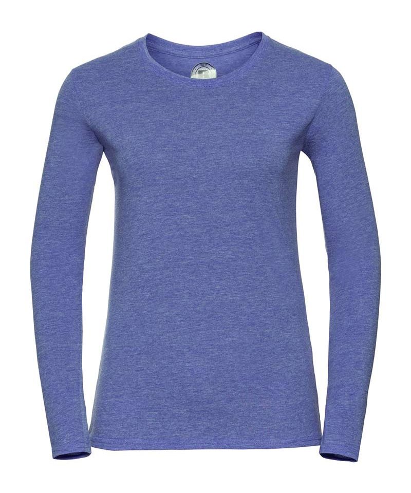 T-shirt Donna manica lunga girocollo con costina sottile Russell JE167F 12 T-shirt-Donna-manica-lunga-girocollo-con-costina-sottile-russell-je167f-azzurro