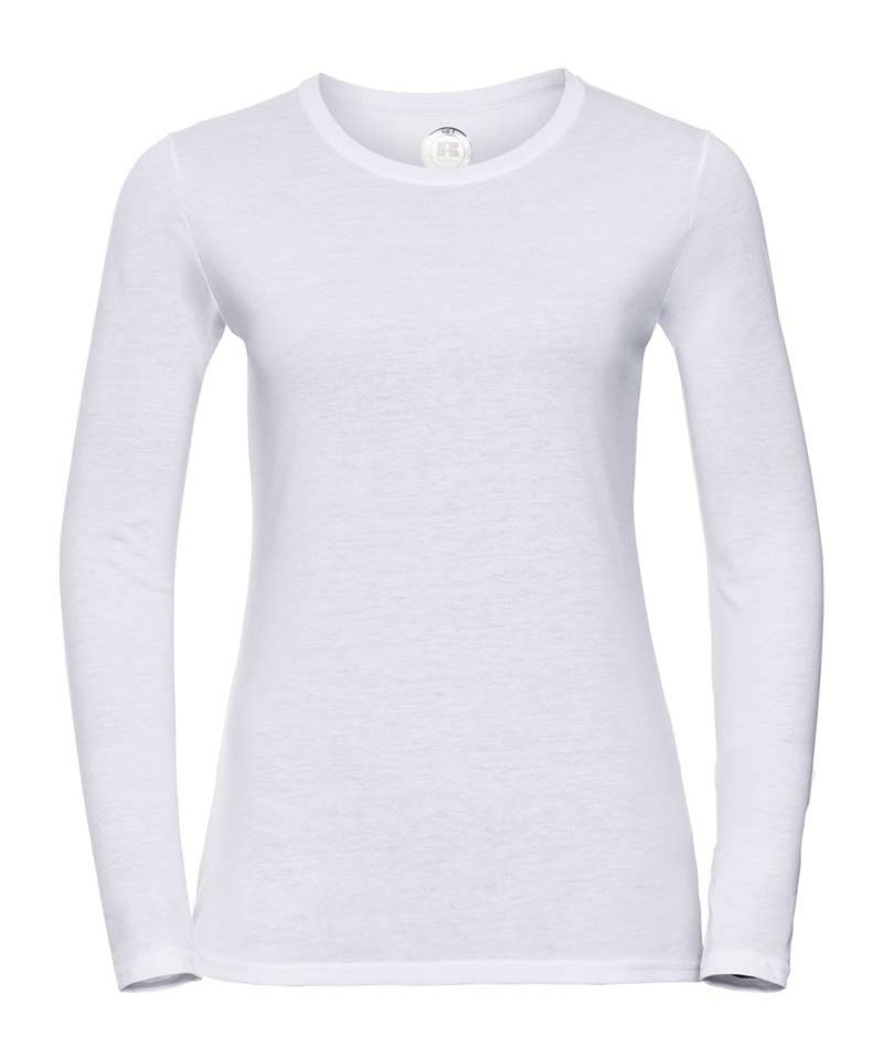 T-shirt Donna manica lunga girocollo con costina sottile Russell JE167F 19 T-shirt-Donna-manica-lunga-girocollo-con-costina-sottile-russell-je167f-bianco