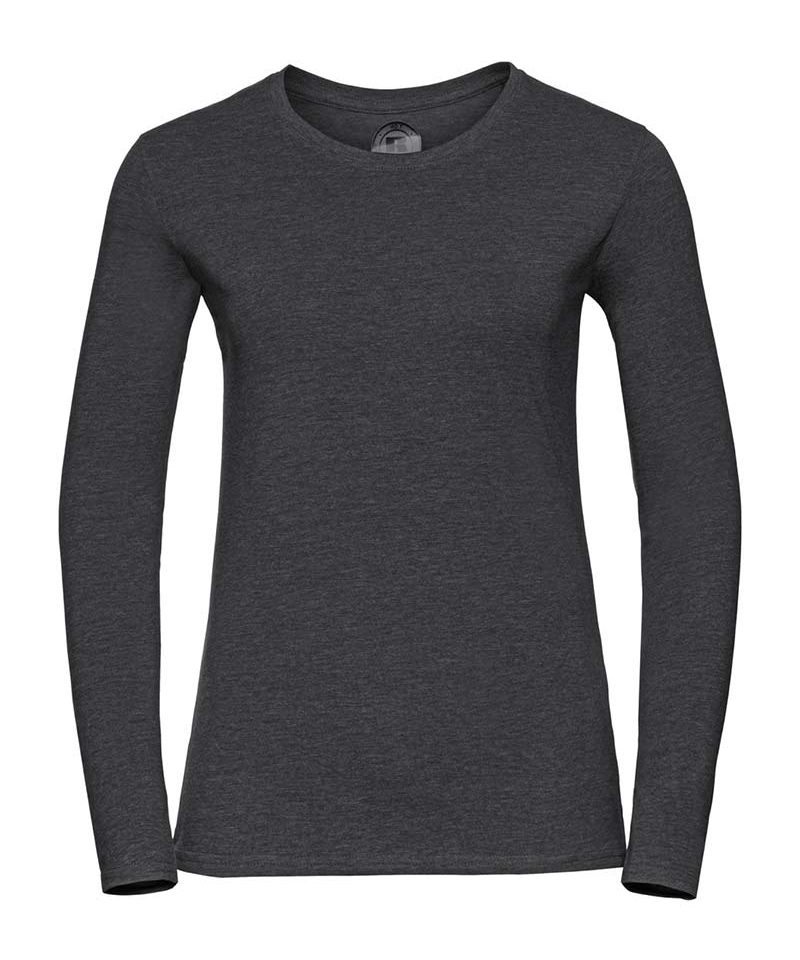 T-shirt Donna manica lunga girocollo con costina sottile Russell JE167F 17 T-shirt-Donna-manica-lunga-girocollo-con-costina-sottile-russell-je167f-grigio-grafite