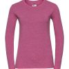 T-shirt Donna manica lunga girocollo con costina sottile Russell JE167F 1 T-shirt-Donna-manica-lunga-girocollo-con-costina-sottile-russell-je167f-rosa