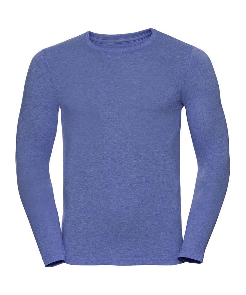 T-shirt-UOMO-manica-lunga-girocollo-con-costina--sottile-Russell-JE167M-azzurro