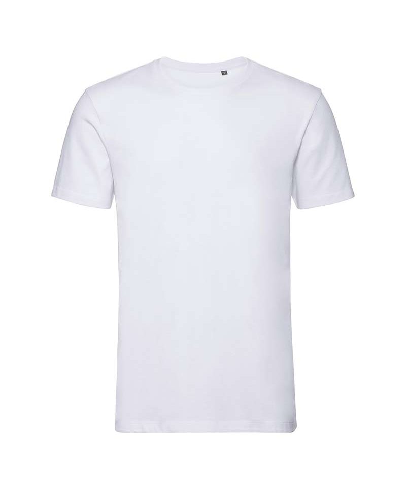 T-shirt Uomo in cotone organico Russell JE108M 13 T shirt Uomo con nastro spalla cotone russell je108m bianco