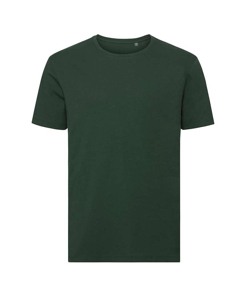 T-shirt Uomo in cotone organico Russell JE108M 15 T-shirt-Uomo-con-nastro-spalla-cotone-russell-je108m-verde-bottiglia