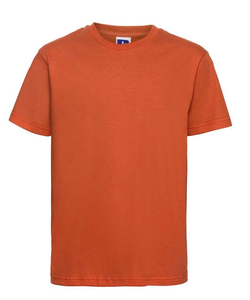 T-shirt Bambino maniche corte nastrino sul collo colletto in maglia a coste Russell JE155B 27 T-shirt-bambino-maniche-corte-nastrino-sul-collo-colletto-in-maglia-a-coste-russell-je155b-arancione
