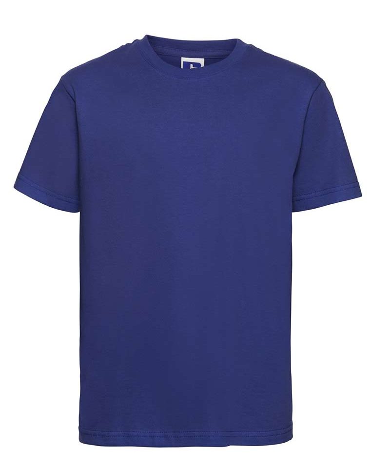 T-shirt Bambino maniche corte nastrino sul collo colletto in maglia a coste Russell JE155B 31 T-shirt-bambino-maniche-corte-nastrino-sul-collo-colletto-in-maglia-a-coste-russell-je155b-blu-navy