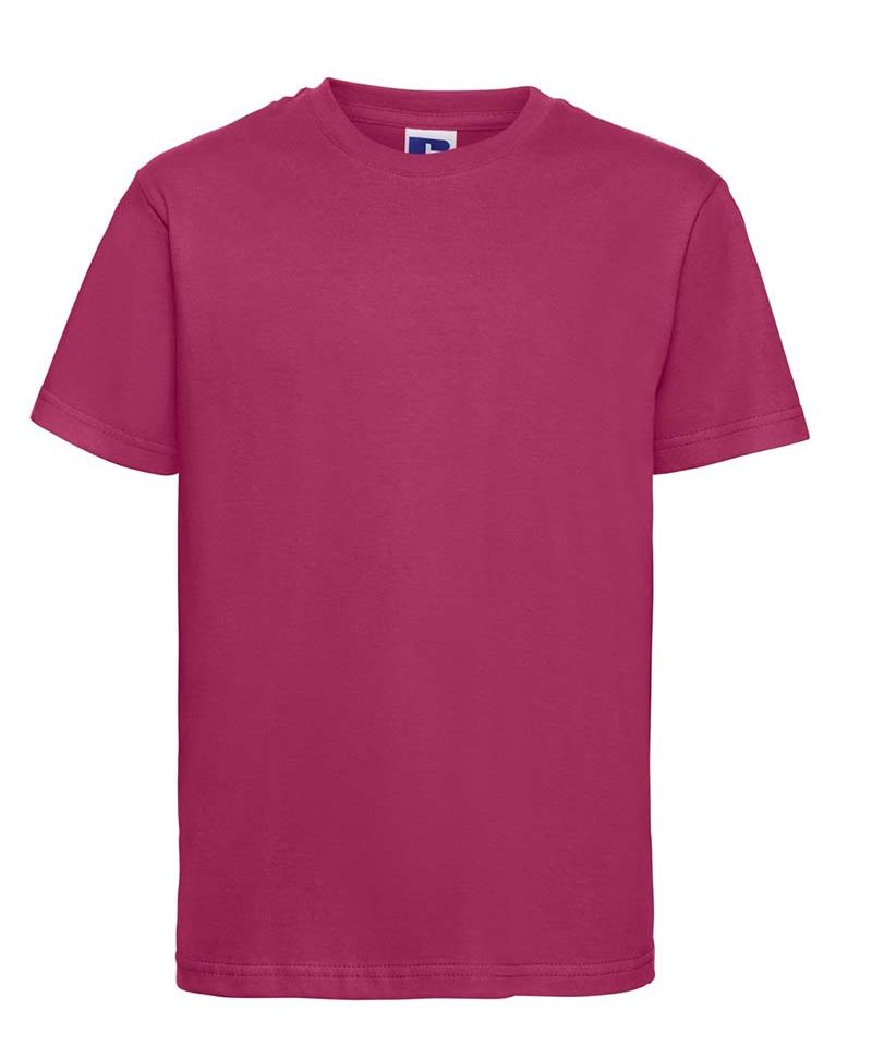 T-shirt Bambino maniche corte nastrino sul collo colletto in maglia a coste Russell JE155B 25 T-shirt-bambino-maniche-corte-nastrino-sul-collo-colletto-in-maglia-a-coste-russell-je155b-fuchsia