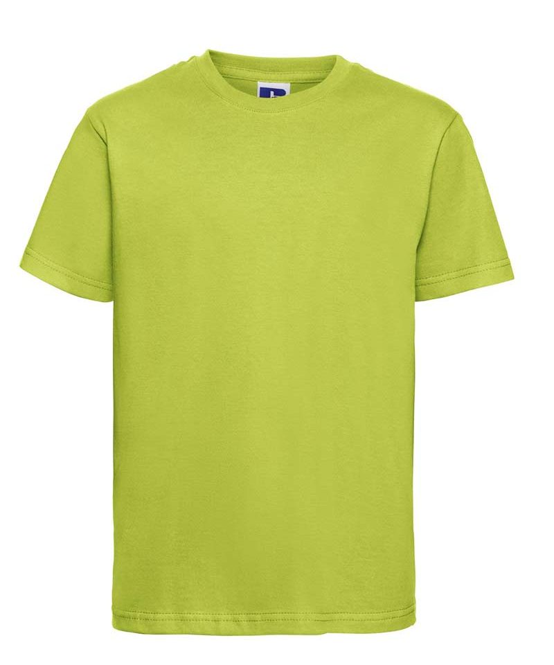 T-shirt Bambino maniche corte nastrino sul collo colletto in maglia a coste Russell JE155B 21 T-shirt-bambino-maniche-corte-nastrino-sul-collo-colletto-in-maglia-a-coste-russell-je155b-lime