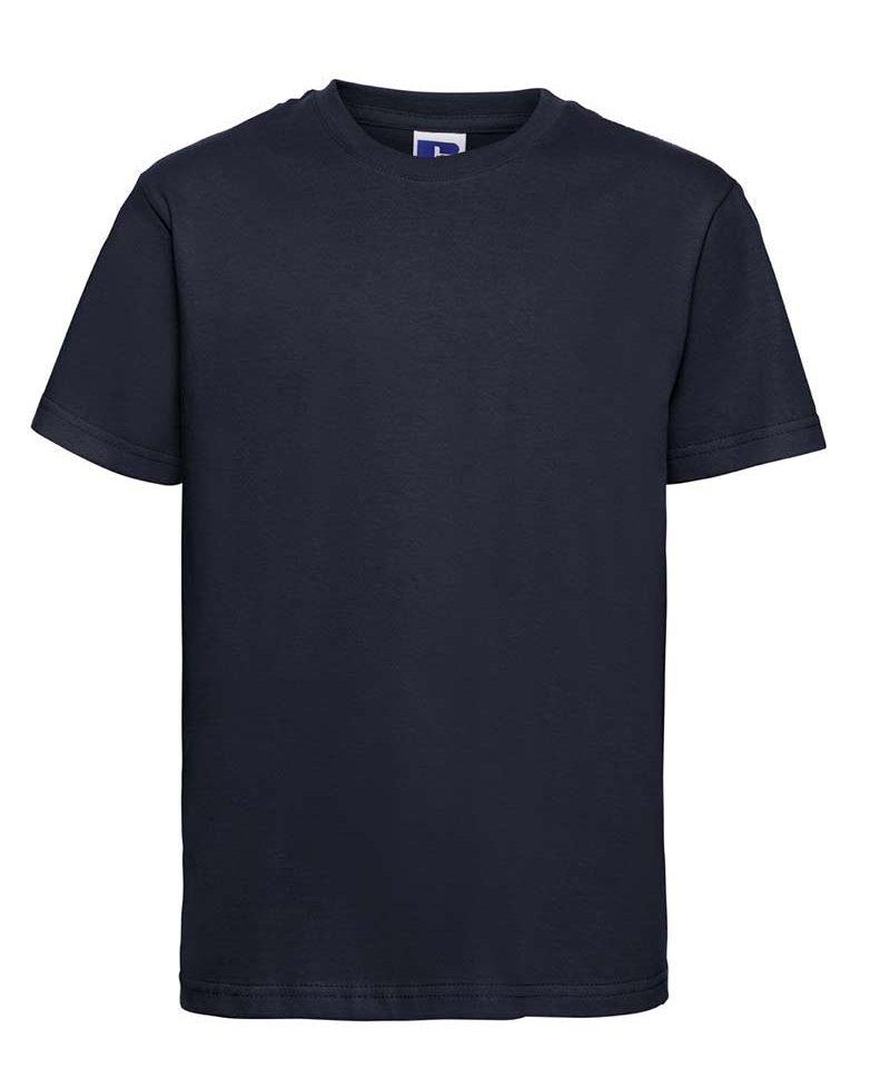 T-shirt Bambino maniche corte nastrino sul collo colletto in maglia a coste Russell JE155B 32 T-shirt-bambino-maniche-corte-nastrino-sul-collo-colletto-in-maglia-a-coste-russell-je155b-navy
