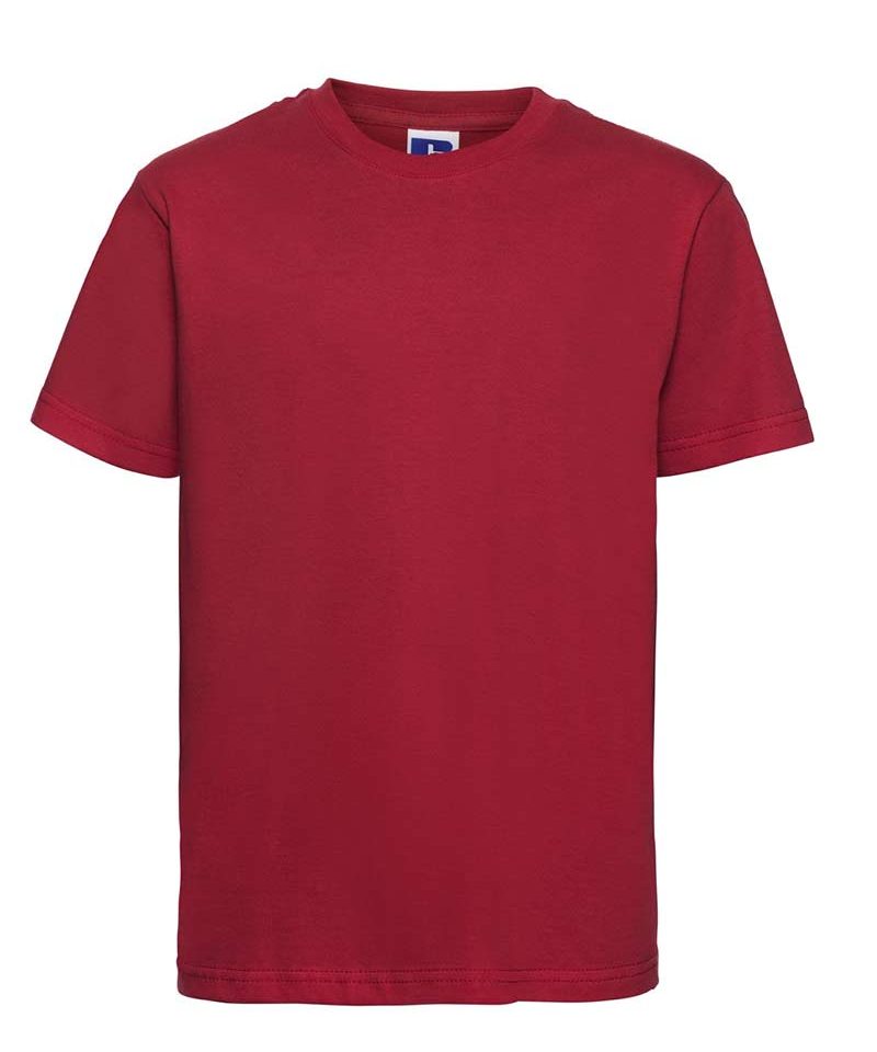 T-shirt Bambino maniche corte nastrino sul collo colletto in maglia a coste Russell JE155B 26 T-shirt-bambino-maniche-corte-nastrino-sul-collo-colletto-in-maglia-a-coste-russell-je155b-rosso