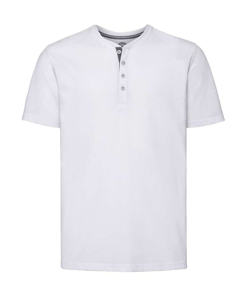 T-shirt da Uomo con cuciture decorative abbottonatura interna Russell JE168M 8 T-shirt-da-uomo-con-cuciture-decorative-abbottonatura-interna-Russell-JE168M-BIANCA