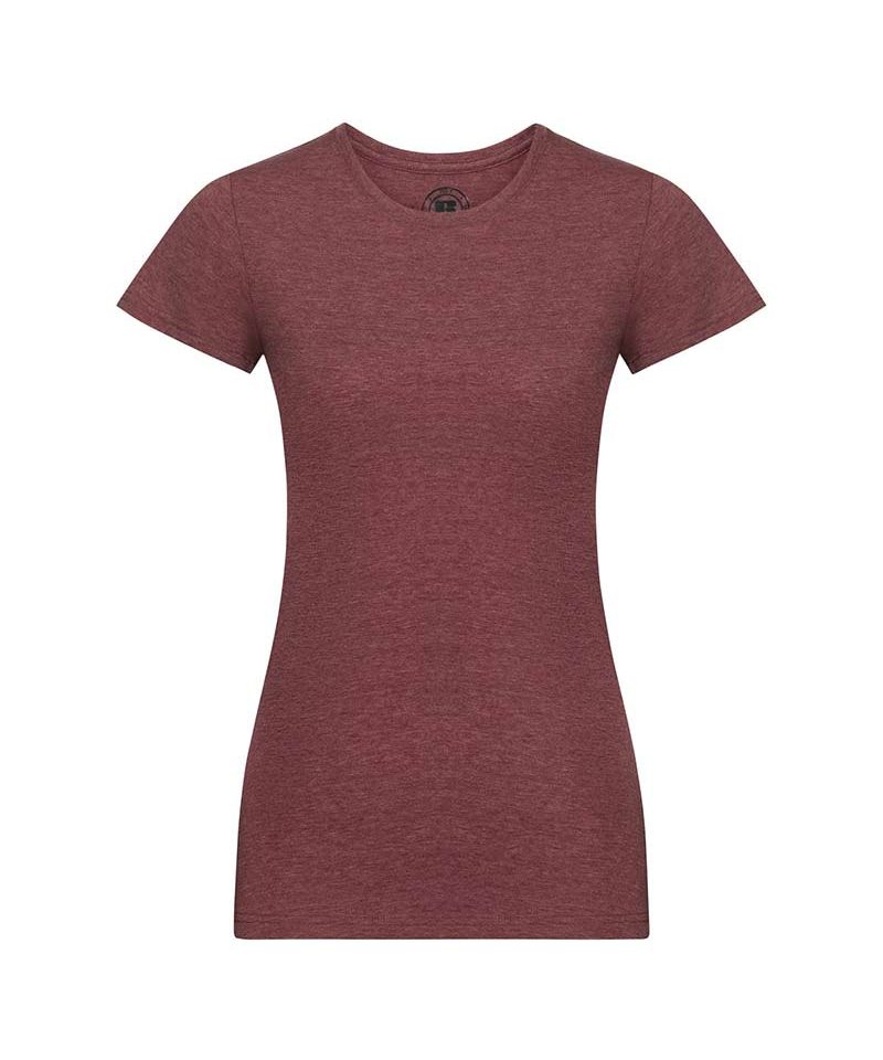 T-shirt Donna leggermente sfiancata manica corta personalizzabile con logo Russell JE165F 19 T-shirt-donna-leggermente-sfincata-manica-corta-personalizzabile-con-logo-Russell-JE165F-marrone-mattone