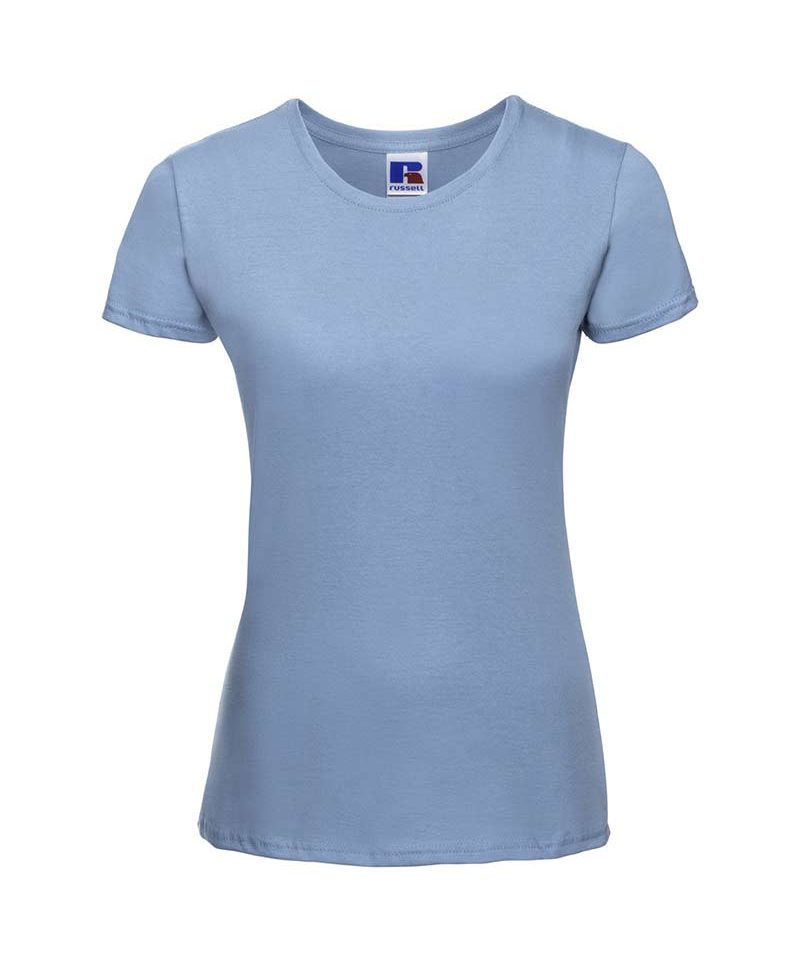 T-shirt Donna manica corta cotone girocollo costina leggermente sfiancata Russell JE155F 26 T-shirt-donna--manica-corta-cotone-girocollo-costina-leggermente-sfiancata-russell-je155f-azzurro-cielo