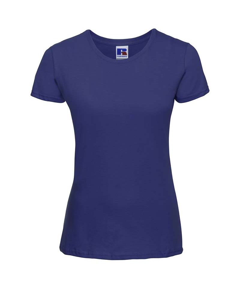 T-shirt Donna manica corta cotone girocollo costina leggermente sfiancata Russell JE155F 28 T-shirt-donna--manica-corta-cotone-girocollo-costina-leggermente-sfiancata-russell-je155f-blu
