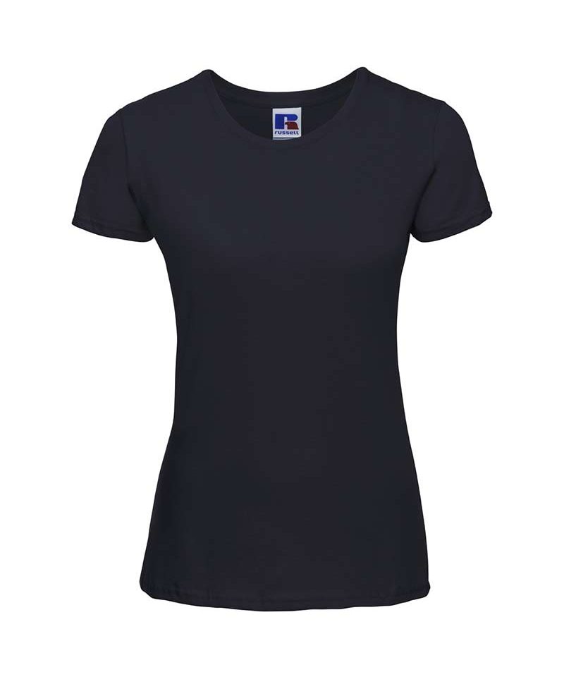 T-shirt Donna manica corta cotone girocollo costina leggermente sfiancata Russell JE155F 33 T-shirt-donna--manica-corta-cotone-girocollo-costina-leggermente-sfiancata-russell-je155f-blu-notte
